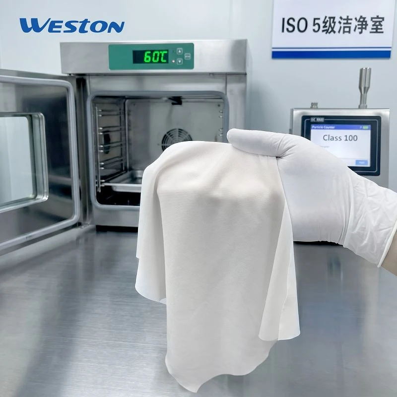 ISO Class 5–8 Cleanroom Wipe in use(001)